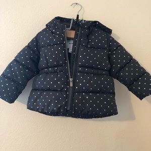Cute ON Navy Puffer Coat